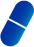 Blue icon of a pill